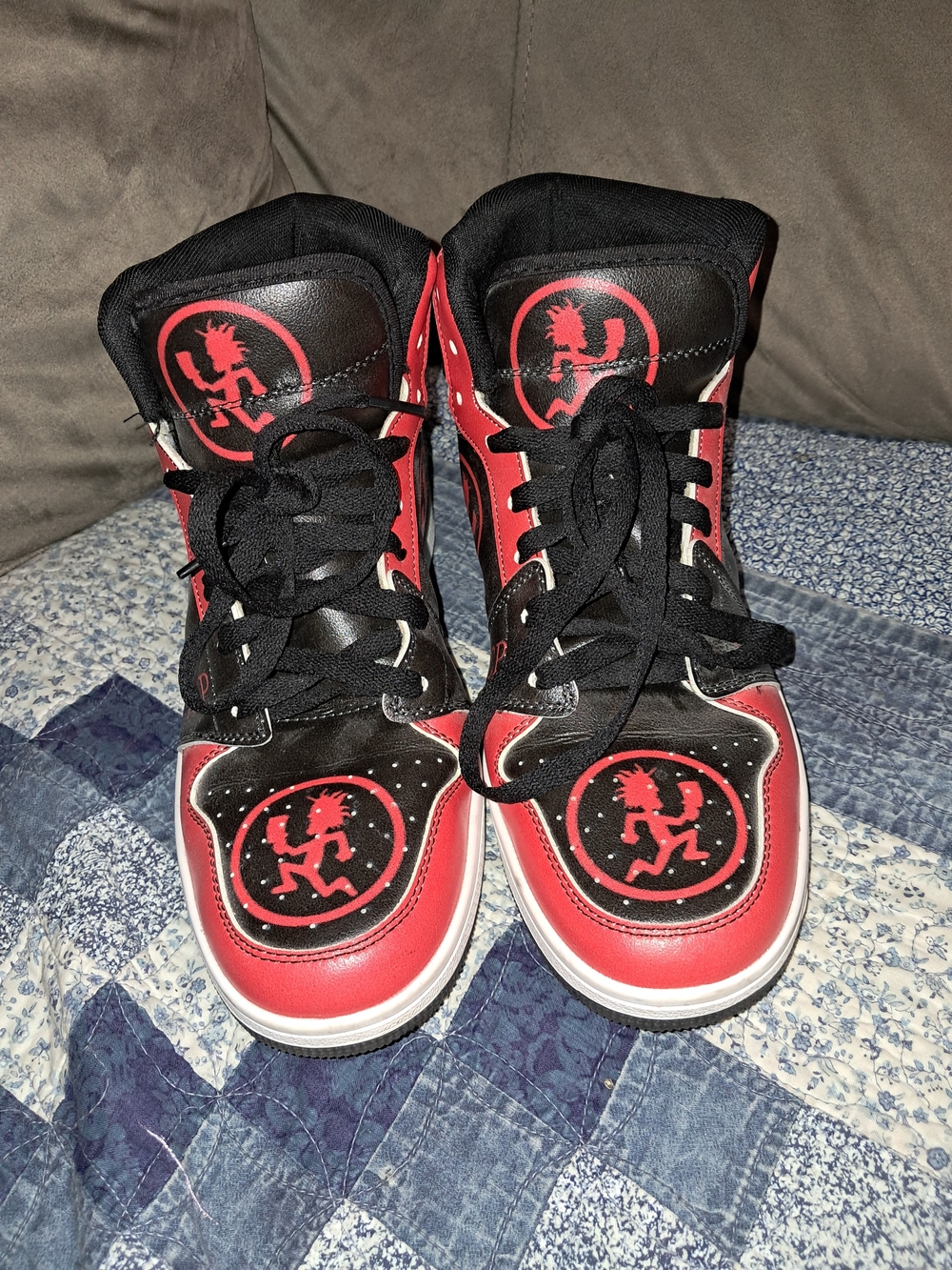 Insane Clown Posse ICP Hatchetman High Top Sneakers Red Black Juggalo